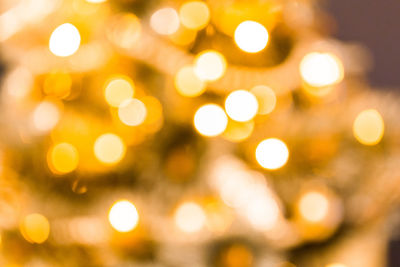 Defocused image of illuminated christmas lights on street