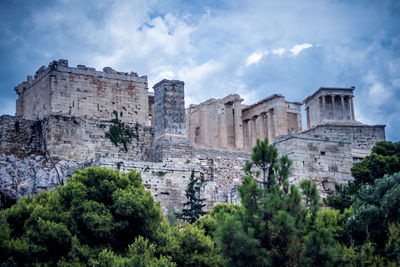 Low angle view of historic building against sky