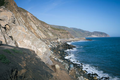 Scenic view of rocky coastline