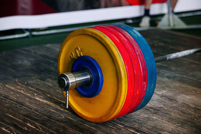 300 kg barbell for deadlift exercise on platform