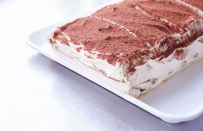 Close-up of cake in plate