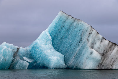 Scenic view of frozen sea against sky