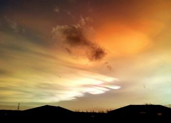 Scenic view of cloudy sky at sunset