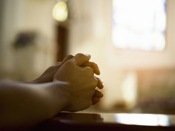 Close-up of woman hand sculpture