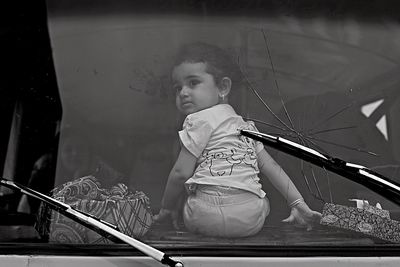 Boy in car