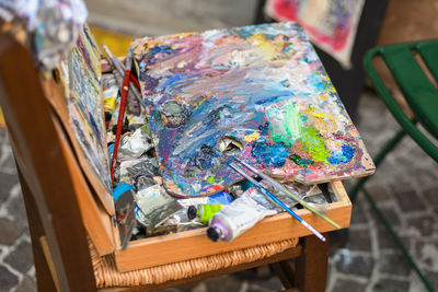 Close-up of colorful toys