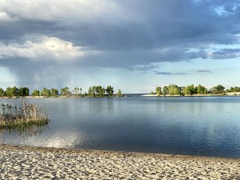 Scenic view of beach against sky