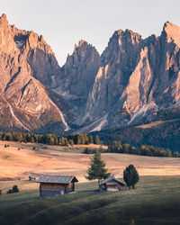 Scenic view of mountain range against sky