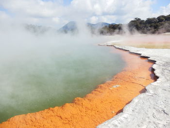 Scenic view of hot spring