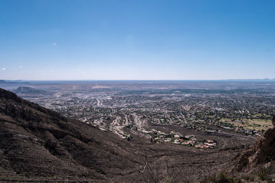 High angle view of townscape against sky