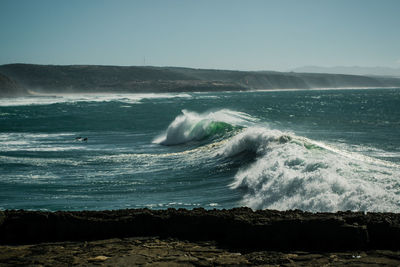 High angle view of waves