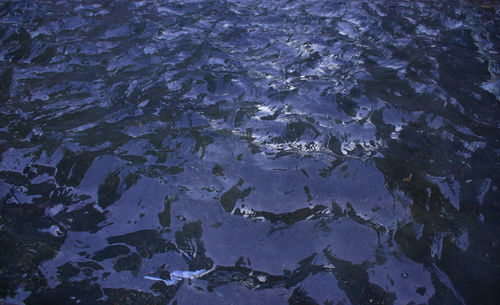High angle view of rippled water in lake