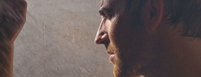 Close-up portrait of young man