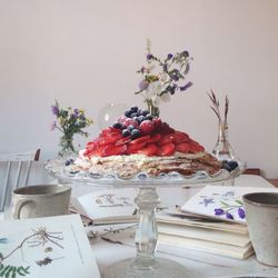 Close-up of cake on table