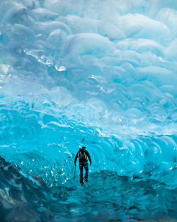 Man swimming in sea