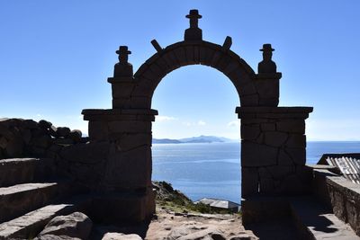 Indian gate at lake titicaca 