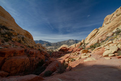 Scenic view of mountains against sky. red rock canyon, nevada 