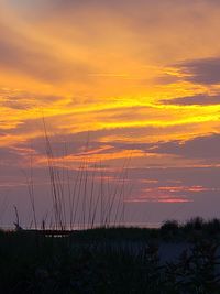 Scenic view of dramatic sky during sunset