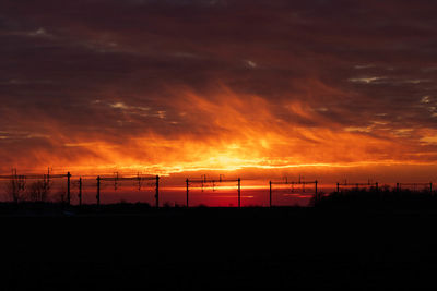 Scenic view of dramatic sky during sunset