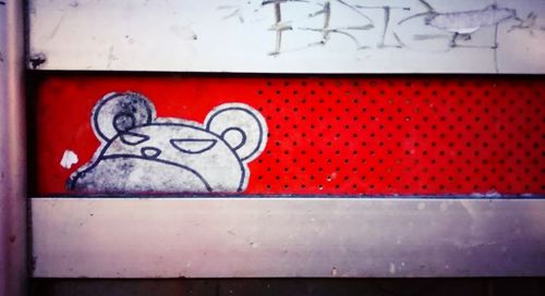 Close-up of graffiti on wall