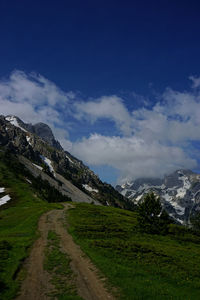 Scenic view of mountains against sky