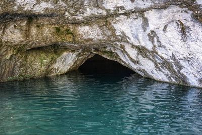 Rock formation in sea