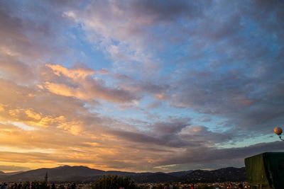 Scenic view of mountains against cloudy sky