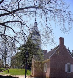 Low angle view of built structure against sky