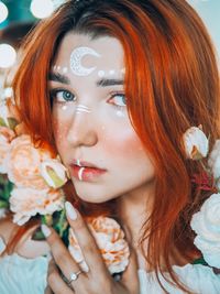 Close-up portrait of a beautiful young woman