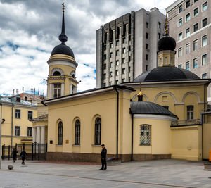 Low angle view of cathedral against sky in city