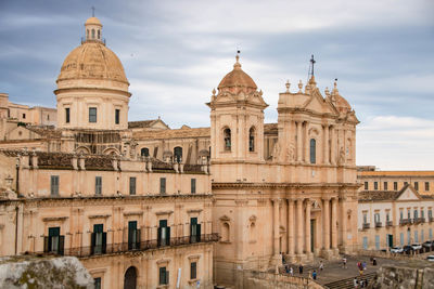 Low angle view of historic building against sky