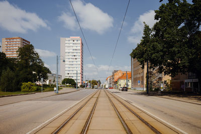 Empty road against sky