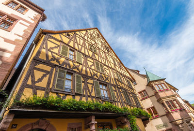 October 10, 2017, equisheim, france. old homes with beautiful architecture in alsace.