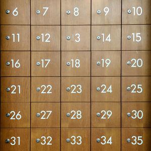 Full frame shot of lockers with numbers