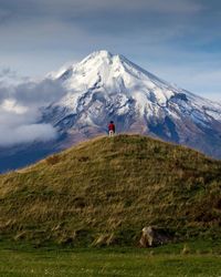 Tourists on mountain