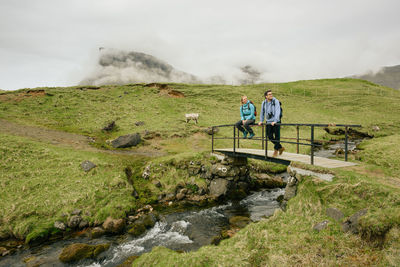 People walking in water