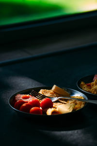 Close-up of food on table