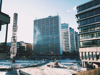 View of skyscrapers in city