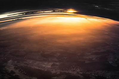 Aerial view of sky during sunset