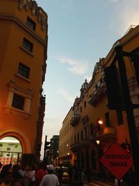 Low angle view of buildings against sky