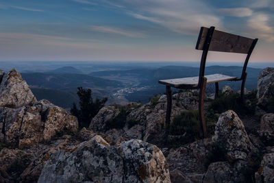 Bench on cliff