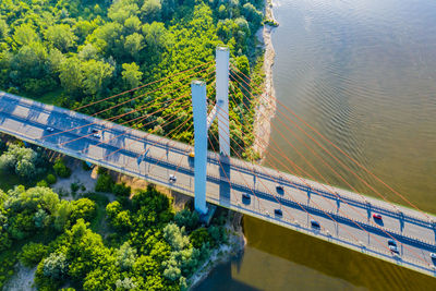 High angle view of bridge against sky