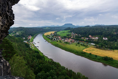 Scenic view of river against sky