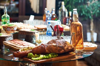 Food served on table