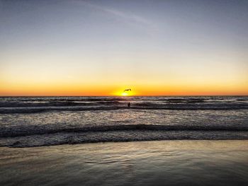 Scenic view of sea during sunset