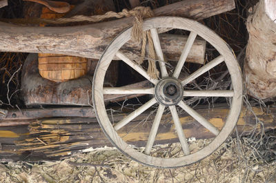 Old abandoned truck on field