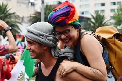 Portrait of smiling young couple