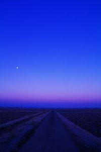 Empty country road at dusk