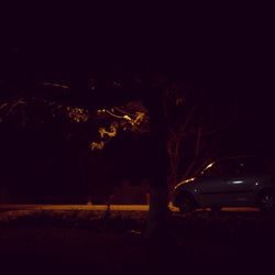 View of illuminated street lights at night