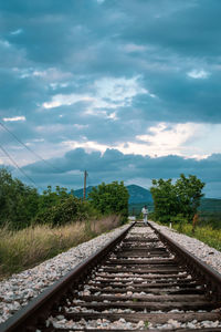 Railroad tracks against sky